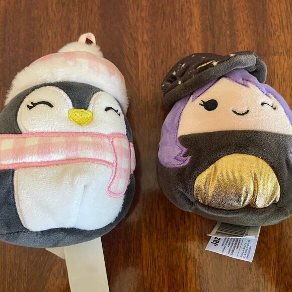 Squishmallow Set of 2 Luna Holiday Penguin & Voodie Witch Plush 5" - Picture 1 of 4